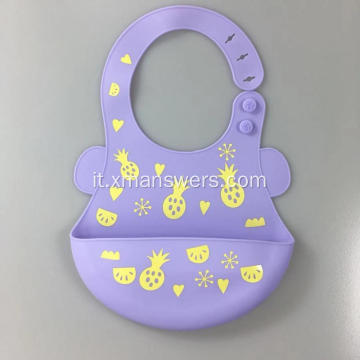 Bavaglino in silicone morbido regolabile personalizzato per bambini